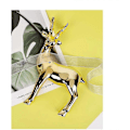 Miniatyrbillede 5 af 5: Hjortefigur Hjorte Elektroplettering Moderne Poleret Guld Hjort Statue Skulptur