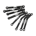 Miniatyrbild 6 av 8: 8PCS Högt Markfrigång Fram Länkar Set 1/24 Aluminiumlegering Stål Slitstark Crawler Bil Upphängnings Länkar Set för FMS Svart