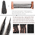 Pikkukuva 5 / 5: 24 tuumaa Pr-spars Springy Afro Twist -hiukset, 8 pakkausta Pr-Fluffed Spring Twist -hiuksia Distressed Soft Locs -kampauksiin, luonnollinen musta Marley Twist -lettikampaus E