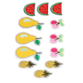 Miniatyrbild 5 av 8: 12 st fruktlappar körsbär ananas päron vattenmelon söt mönster levande färger strykjärn på lappar för väska kläder strumpor