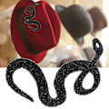 Miniatyrbild 6 av 8: SnakE-formade strass Trim Band Mesh Wrap Roll DIY Klädtillbehör Applikation (svart)