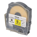 Miniatyrbillede 7 af 8: Etiketmaskine Tape Refill 0,35in 17,5yd Slidstærk PET Jævn Blæk Klar Etiket Tape Udskiftning til MAX LM 550A 0,35in Gul 17,5yd