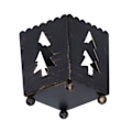 Miniatyrbilde 2 av 8: 2 stk lysestake svart solid holdbar premium jern enkel unik design sikker stabil lysestake for bord peis svart tre