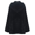 Miniatyrbilde 2 av 3: Mink Velvet Pelsjakke med hette Svart 5XL
