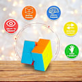 Miniatyrbild 3 av 5: Speed Puzzle Cube, 4-pack Stickerless Cube Set 2x2 3x3 4x4 Triangel Pyraminx, Lättvriden 3D Speed Puzzle Cube Spel Gåva Leksak för Barn Vuxna