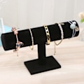 Miniatyrbild 6 av 8: T Bar Armbandshållare Flanell Utseende Delikat Modern Watch Display Stand Smycken Display Svart