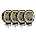 Pikkukuva 1 / 5: 4X LED-työvalot Pyöreät Keltaiset Spotti-Combo Valot Keltaiset Sumuvalot yhteensopivat Maastoautojen kanssa