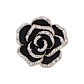 Miniatyrbillede 1 af 8: Kameliabrosche - Elegant og udsøgt broche med rhinsten til kvinder, tøj, silkeskærf, dekoration, gave, sort