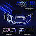 Miniatyrbilde 2 av 5: Dual Control LED Visor Briller - 2 Par, 7 Farger, 4 Moduser