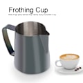 Miniatyrbilde 8 av 8: 350 ml rustfritt stål Titanize melkeskummende kopp kanne kaffekanne for Latte ArtBlack
