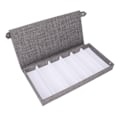 Miniatyrbillede 1 af 8: 6 Grids Solbriller Opbevaringsetui Flockende klud Knaplukning Forhindrer ridser Briller Display BoxGrå