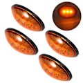 Miniatyrbillede 8 af 8: 2,3 tommer 12V DC Fender Side Marker Lights Vandtæt Passer til Ford F-serien 1999-2010 (4 stk. ravfarvet lys)