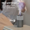 Miniatyrbillede 2 af 5: USB Billadshumidificator Lille Skrivebords-Humidificator 220ml Ultra Stille Natlys Hvid Sølv