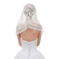 Miniatyrbillede 3 af 8: Kort brude slør blonder enkelt lag elegant høj kvalitet bryllup brude slør til kirker bryllupper dåb hvid