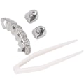 Miniatyrbilde 4 av 8: Plating tenner brace sett fasjonable metall gull tenner dekorasjon smykker for Halloween PartySilver
