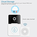 Miniatyrbillede 4 af 5: Smart Trådløs Fjernbetjent Video Dørklokke, Smart Video Dørklokke Home Intercom HD Nattesyn WiFi Smart Auto Lagring Sikkerhedsdør Dørklokke Kan Tovejs Opkald