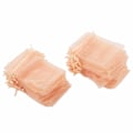Miniatyrbillede 7 af 8: 100 STK Organza tasker 10x15 cm Gennemsigtige snoregaveposer Mesh bærbare smykkeposer snøre til bryllup Rose guld