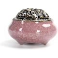 Miniatyrbillede 1 af 5: Keramisk Røgelsesbrænder, Klassisk Røgelsesbrænder med Messing Calabash Røgelsesholder og Metal Låg, Dekorativt Hjemmetilbehør (C)