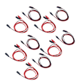 Miniatyrbillede 8 af 8: 5 sæt Alligator Clip til DC Adapter Kabel Stabil Dual Alligator Clip til DC han hun-forbindelseskabel 3,3 fod