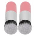 Miniatyrbillede 6 af 8: 2 STK Foundation Brush Bedårende Buttet bærbar makeup børste Blødt Comestic Tool Pink Sølv