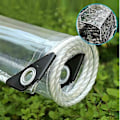 Pikkukuva 1 / 5: 1,5 m x 1,8 m ulkokäyttöön läpinäkyvä PVC-muovipeite silmukoilla - vedenpitävä, tuulenpitävä, repeytymätön cover kasveille