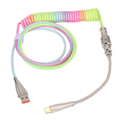 Pikkukuva 5 / 8: Pelikäyttöön tarkoitettu näppäimistön kaapeli, värigradientti, RGB-valaistus, mukautettu mekaaninen näppäimistö, sisäänvedettävä USB C -kierrejousikaapeli, tyyppi 2