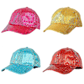 Miniatyrbillede 3 af 5: Glitter Sequins Snapback Baseball Cap til Kvinder og Mænd i Rød