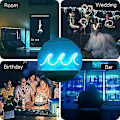 Miniatyrbild 5 av 5: Vita LED Neon Vågskyltar för Sovrum - USB-drivna Nattlampor med Dimmer & Strömbrytare - Tropisk Dekoration för Vardagsrum, Bar