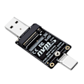Miniatyrbild 1 av 5: M.2 Till USBA Typ-C HDD-kapsel Adapterkort NVME HDD