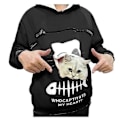 Miniatyrbillede 1 af 5: Fashion Katteelsker Hættetrøjer Kvinder Kængurulomme Hættetrøjer Hund Kæledyr Pote Pullover Toppe Langærmet Lynlås Hættetrøje Sudaderas Jzz Sort M