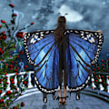 Miniatyrbild 4 av 5: Vuxen Magdans Butterfly Wings Sjal sapphire