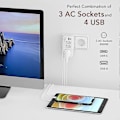 Pikkukuva 2 / 5: 7-in-1 Pistorasia-adapteri USB-laturilla - 3 Pistorasiaa, 3 USB-porttia, 1 Type-C-portti (Valkoinen)