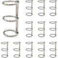 Miniatyrbillede 1 af 5: 12 stk. Sølv Bogringe, 3 Huller Metal Løsblad Binderinge, Ring Snap Split Hængslet