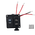 Miniatyrbillede 1 af 8: 12/24V vippekontaktpanel 2 USB-oplader med digitalt voltmeter til bil RV marinebåd bus