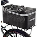 Miniatyrbillede 3 af 5: Cykeltaske, Bagagebærer Taske, Cykel Trunk Taske, Cykel Bagsæde Trunk Taske, til Opbevaring af Cykelting Fuld Daglig Brug (15L) Sort