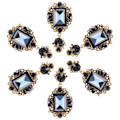 Miniatyrbild 3 av 8: 3 par örhängen diamant smaragd dingla retro legering mode öra dekoration smycken blå