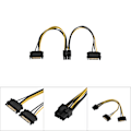 Miniatyrbillede 6 af 6: 15 pin Dual SATA han til 8 pin hun PCI-E PCI Express strømforsyningsadapterkabel 0,2 m