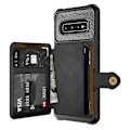 Miniatyrbillede 2 af 5: Til Samsung Galaxy S10+ Magnetisk Wallet Kort Taske Læder Telefon Cover Zekai Sort