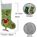 Miniatyrbild 2 av 5: Grinchen Julstrumpor Set om 4 Grinchen Monster Julklappspåse Rolig Jul Hängande vid Spisen för Barn Julgransprydnad