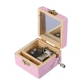 Miniatyrbild 4 av 8: Mini träspeldosa Handvev Mekanisk speldosa Födelsedagspresent (rosa)