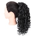 Miniatyrbilde 1 av 7: Curly Hestehale Extension Hestehale med snøring for svarte kvinner Syntetisk Curly Hestehale med snøring for kvinner