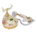 Miniatyrbilde 3 av 8: MS-9100 Rund Base Keramikk Europeisk Rose Retro Telefon for Automatisk Deteksjon til FSK / DTMF Anrops-ID