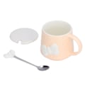 Miniatyrbillede 4 af 8: 400 ml sød sløjfe keramik te mælk vand kop kaffe krus med låg rustfrit stål ske til hjemmet ferie gaver orange