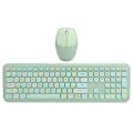 Miniatyrbillede 4 af 8: Trådløst tastatur musekombinationer 110 taster 2,4GHz chip til kontorhusholdningscomputertilbehør Grøn blandet farve