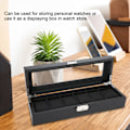 Miniatyrbillede 8 af 8: 6 Grids PU Carbon Fiber Læder Ur Holder Armbåndsur Display Case Smykker gave opbevaringsæske