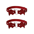 Miniatyrbillede 1 af 5: 2 stk Justerbare Anti-Slip Gothic Lårstrømper til Kvinder Rød Elastisk Design