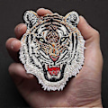 Miniatyrbild 3 av 5: 2 stycken DIY tiger-applikationer för strykning, klädlappar, kläder, sömnad, broderistil 1) stil1