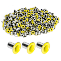 Miniatyrbild 1 av 8: 500 st mässingsöljetter 2 mm innerhål färgglada öljetter kit för kläder skor väska DIY hantverk gul