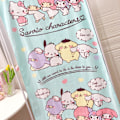 Miniatyrbilde 4 av 5: Barnehage Cartoon Badehåndkle Cute Cartoon Character Print Myk Fargefast Bomull Strandhåndkle for Småbarn Blå Cartoon Dyr 47,2 X 23,6in