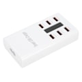 Miniatyrbilde 3 av 8: 100-240V 6-porters hurtig multi-USB-lader stasjonær mobiltelefon ladestasjon dokkingstasjon 30WEU-plugg